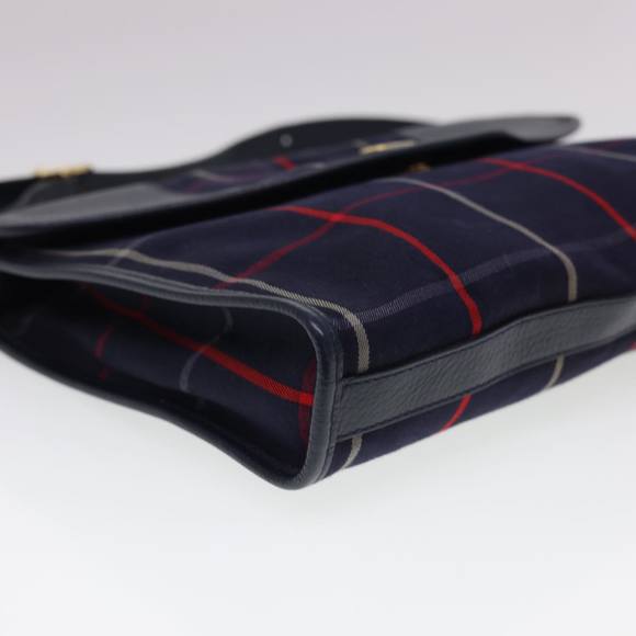 Burberrys Nova Check Shoulder Bag Canvas Navy Auth yk6364 - Picture 14 of 16